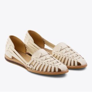 New White Nisolo Huarache Sandals